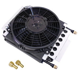 HI-PERFORMANCE 16 PASS COPPER TUBE OIL COOLER KIT WITH ELECTRIC FAN