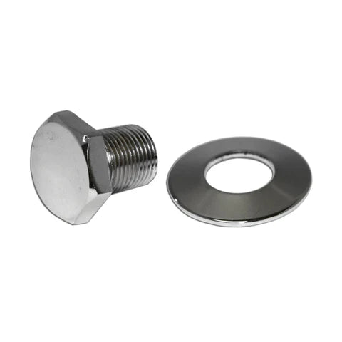 Chrome Crank Pulley Long Bolt Nut & Washer