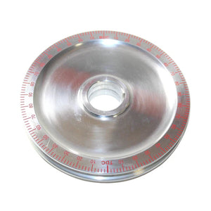 Polished Degree Wheel Pulley, No Holes, "Red Numbers"