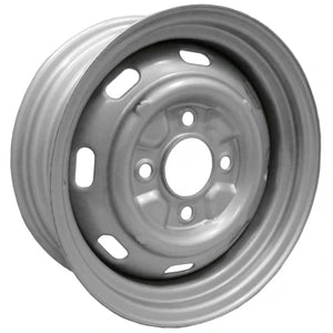 4 Lug Rim Silver with Slots 4/130 5.5" Wide Slotted