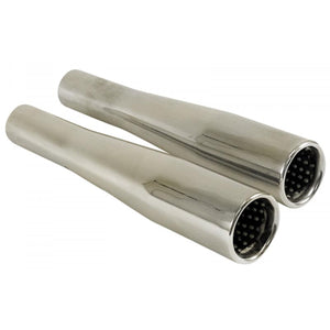 TAPERED BAFFLED TAIL PIPE EXHAUST TIPS FOR STOCK VW BUG MUFFLERS, PAIR