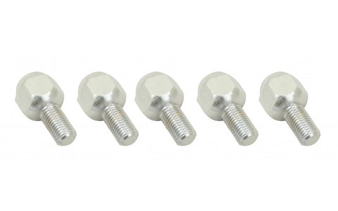 Chrome Lug Bolts (Wheel Bolts), 12 x 1.5mm Thread, 15mm Long (Fits Steel Wheels), Ball Seat, Set of 5, 00-9564-0