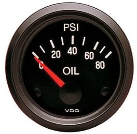 VDO 350-040 Oil Pressure Gauge, 80Psi