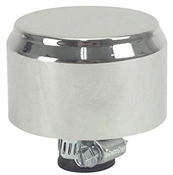CHROME GAUZE MINI BREATHER FILTER WITH SHIELD, EACH