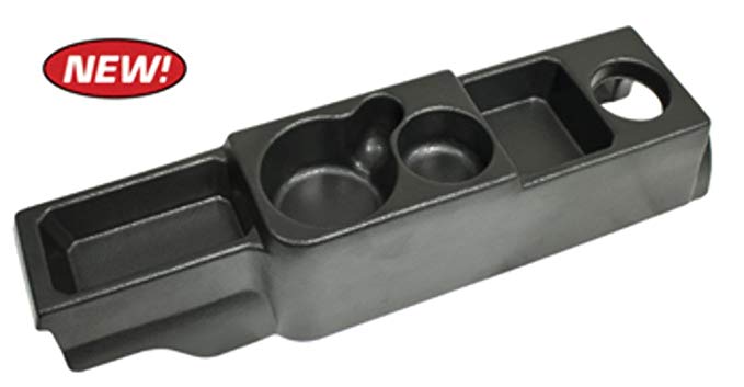 BLACK PLASTIC VW CENTER CONSOLE WITH CUP HOLDER & COMPARTMENTS