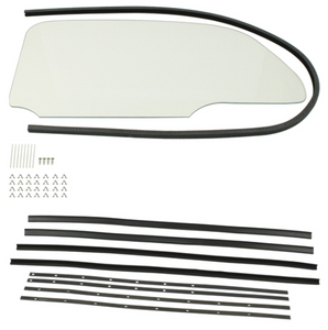 BUG 1 PIECE CLEAR WINDOW KIT WITH SNAP-IN SCRAPERS 1965-77, PAIR