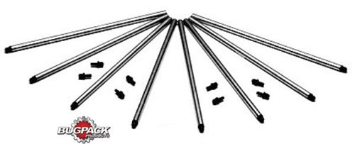 BugPack 3/8 Inch Aluminum Push Rods Cut To Length - 8 Pack - B405400