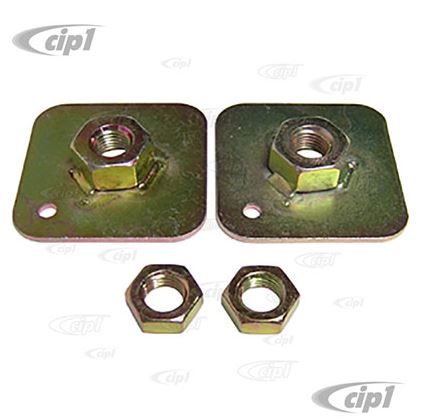 C27-SEC6814 - SEAT BELT MOUNTING PLATES WITH NUTS (REQUIRES 7/16-20 BOLTS) - PAIR