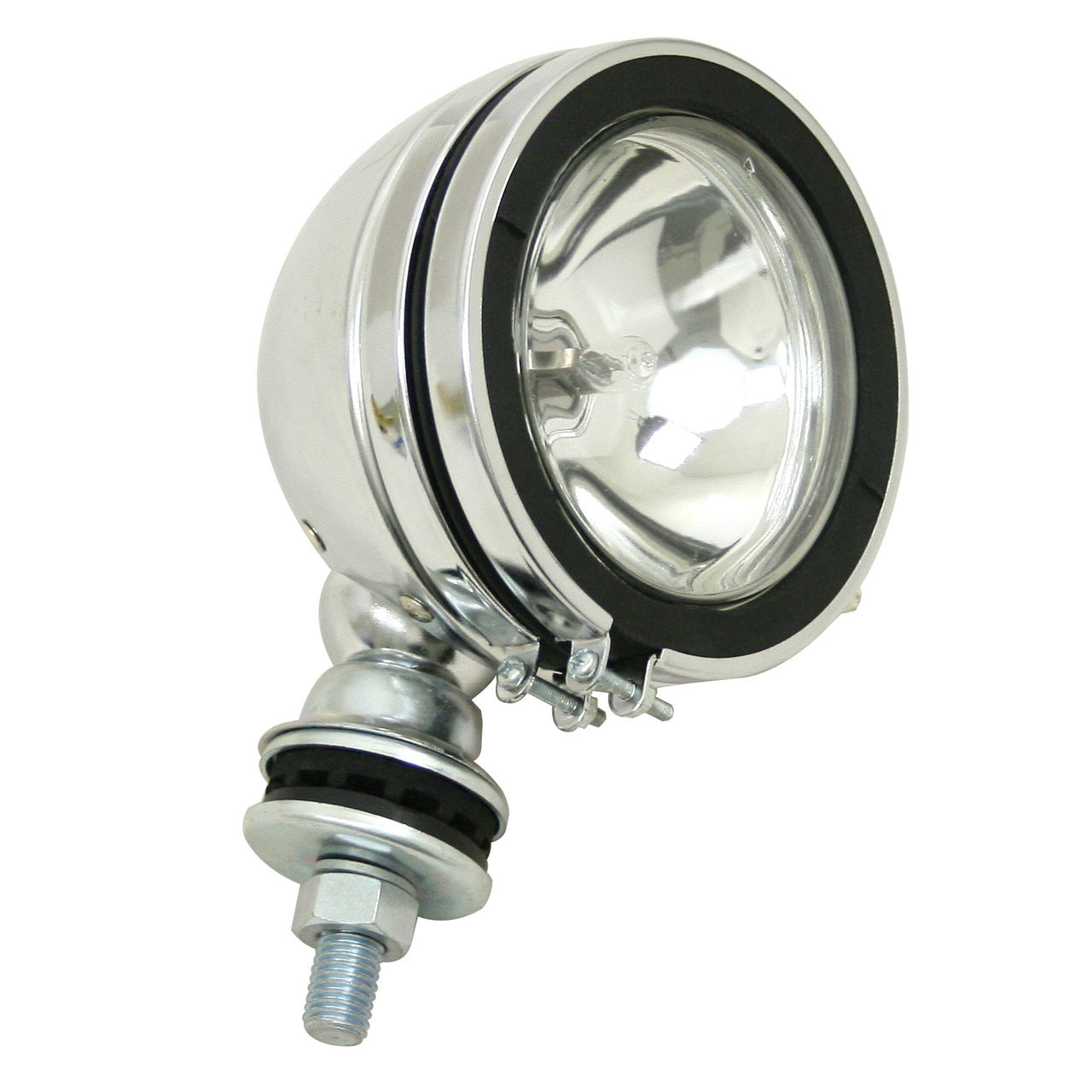 CHROME 6" ROUND OFF-ROAD LIGHT WITH MOUNTING POST - H3 100W