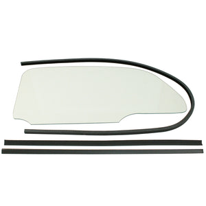 VW BUG 1 PIECE CLEAR WINDOW KIT WITH GLUE IN SCRAPERS 1958-64, PAIR