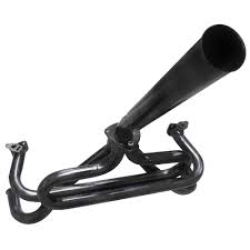 BLACK BAJA EXHAUST WITH BLACK STINGER FITS AIR-COOLED VW ENGINES