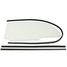VW BUG 1 PIECE CLEAR WINDOW KIT WITH GLUE IN SCRAPERS 1965-77, PAIR