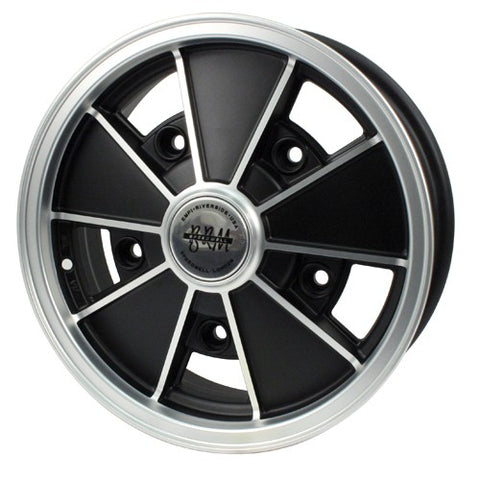 Brm Wheel, Black With Silver Lip, 5" Wide, 5 on 205mm VW