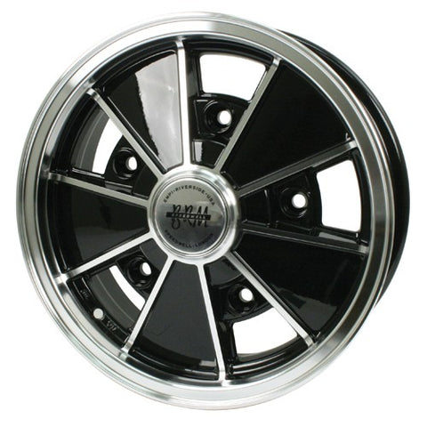 Brm Wheel, Black With Polished Lip, 5" Wide, 5 on 205mm VW