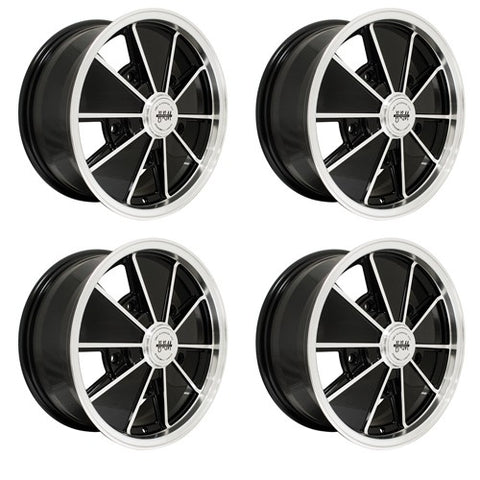 Brm Wheel, Black With Polished Lip, 6.5" Wide, 5 on 205mm VW EACH