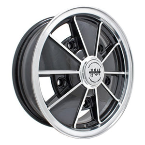 Brm Wheel, Black With Polished Lip, 17x7", 5 On 205mm VW