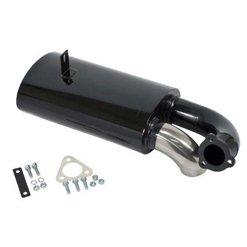 SIDEFLOW MUFFLER, Black With Stainless Tip, Fits 00-3448-0, Dunebuggy & VW