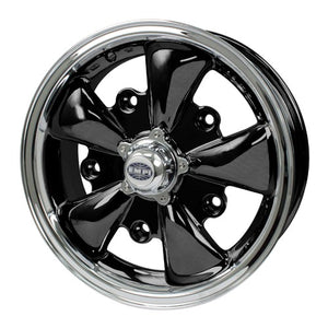 Gt-5 Wheel, Black With Polished Lip, 5.5" Wide, 5 on 112mm