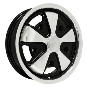 911 Alloy Wheel, Polished WithBlack, 4-1/2" Wide, 5 on 205mm