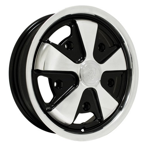 911 Alloy Wheel, Polished WithBlack, 5-1/2" Wide, 5 on 205mm